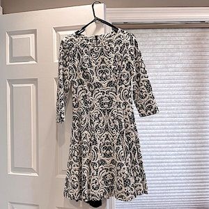 Eliza J Size 8 White and Black Dress. Worn one time. EUC.